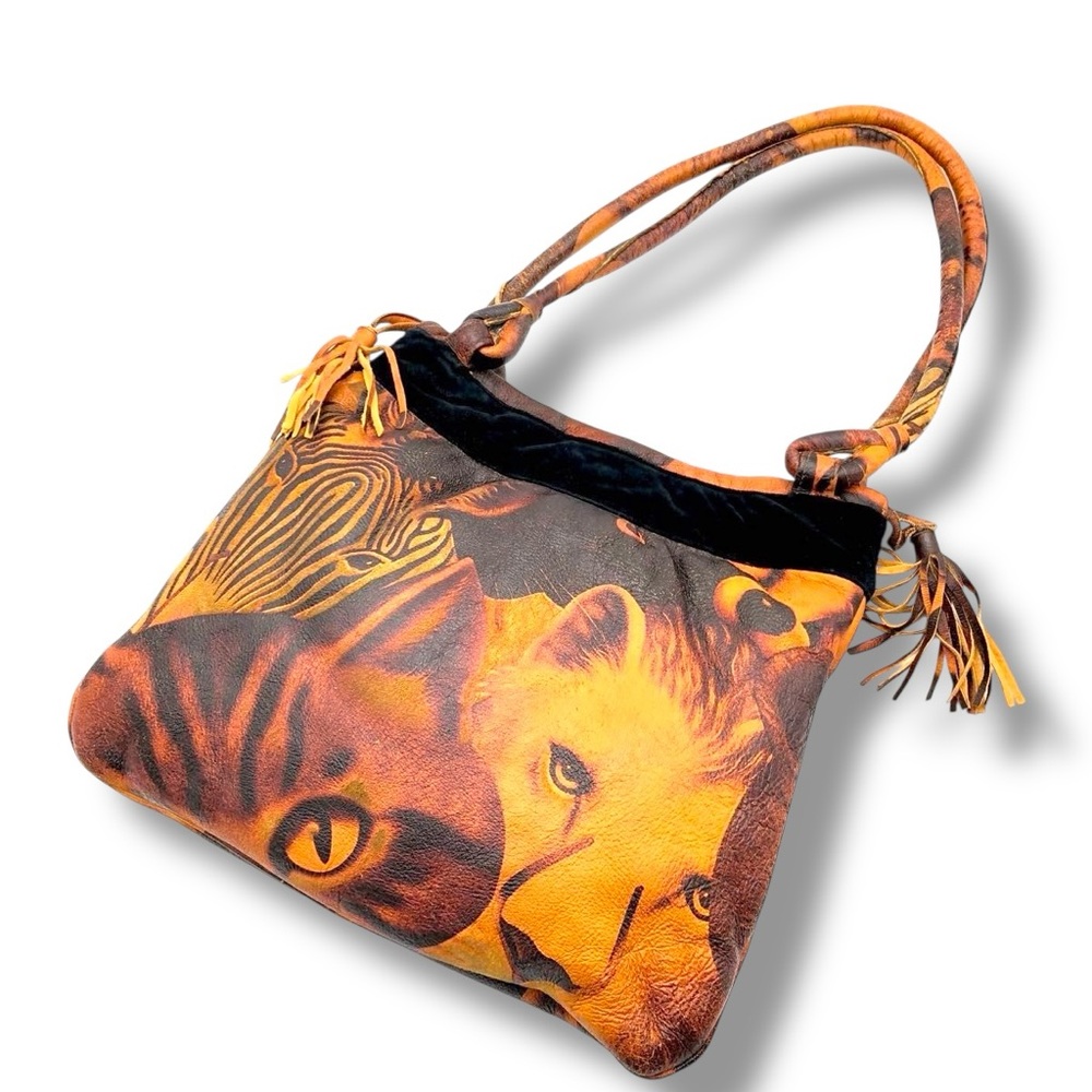 Fendi FENDI Mouton SAFARI Print Tote Bag Vintage RARE LIMITED ED Sheepskin - Picture 3 of 13